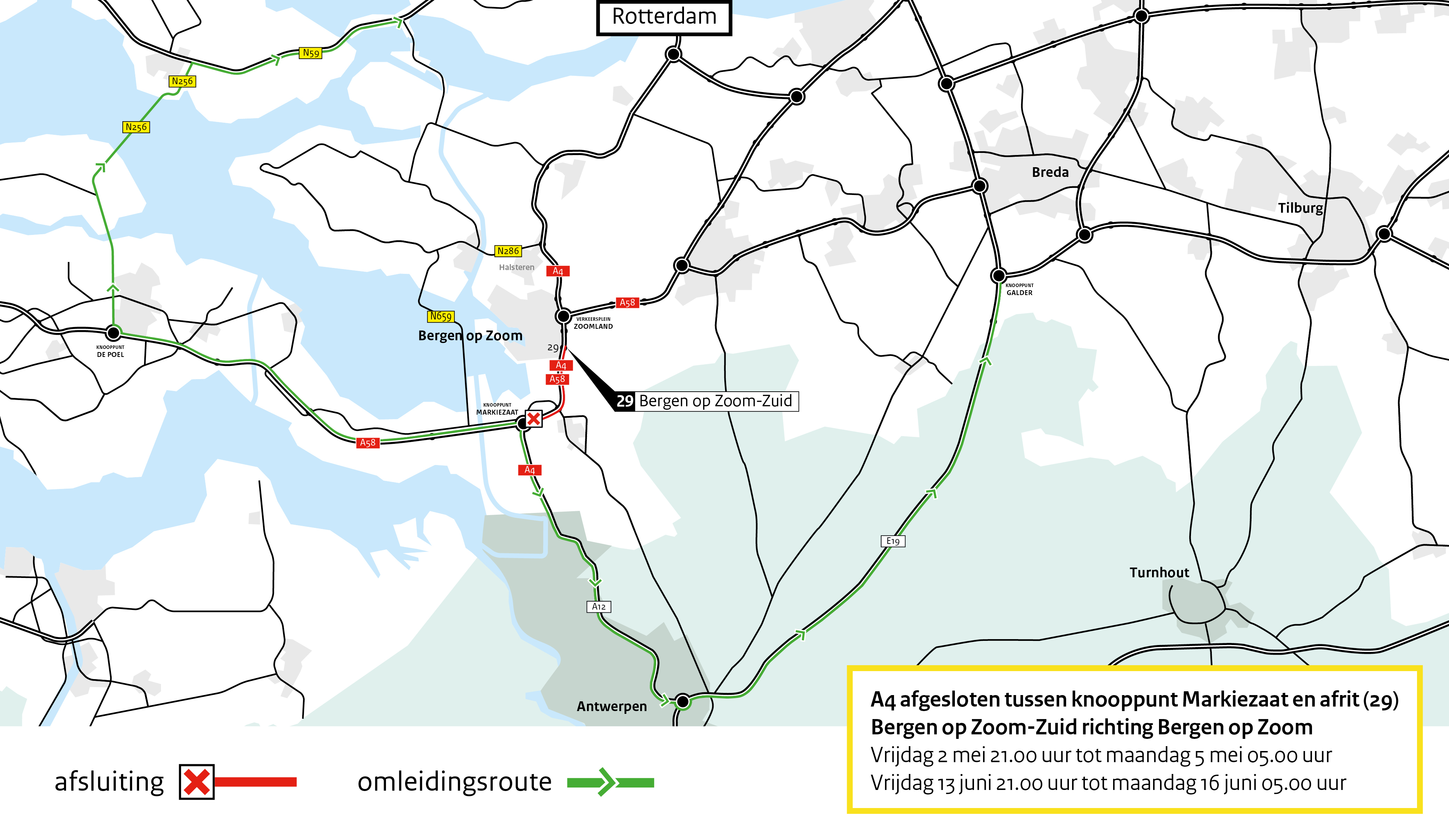 afsluiting werkzaamheden snelweg a4 dicht