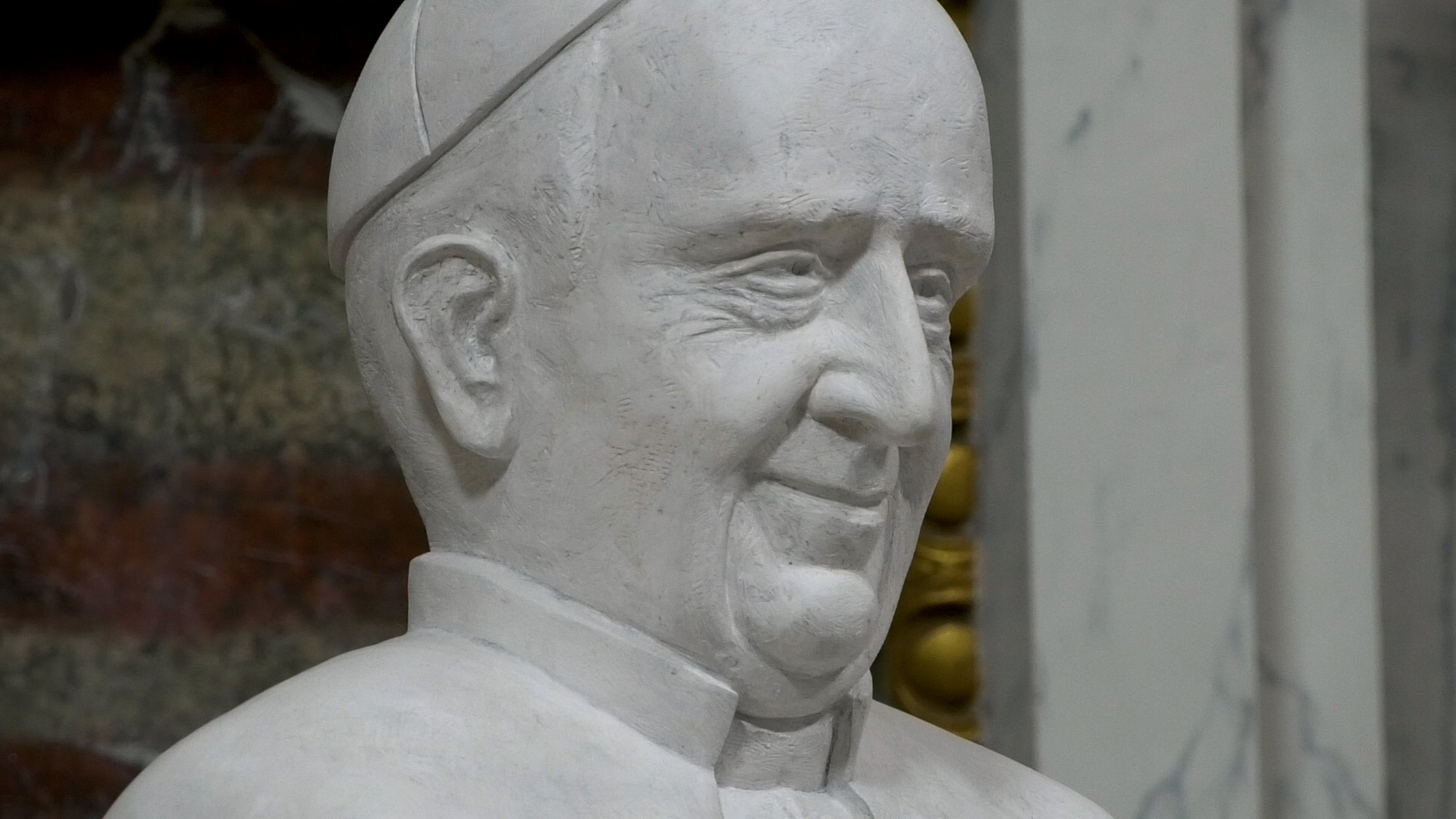 Borstbeeld van Paus Franciscus